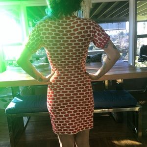 Opening Ceremony Dresses - Knit mini dress brick house w/ window & curtains Opening Ceremony Dresses - Knit mini dress brick house w/ window & curtains
